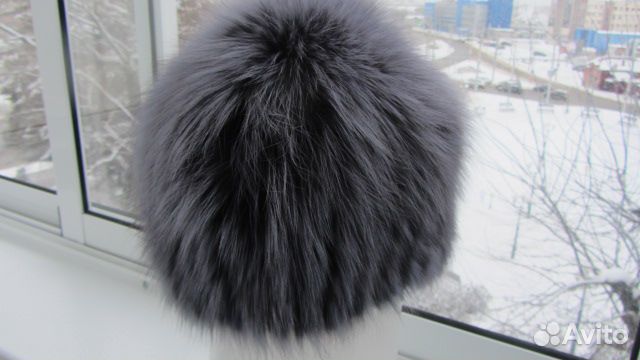 Продаю шапку женскую вязаный мех песец новую без р