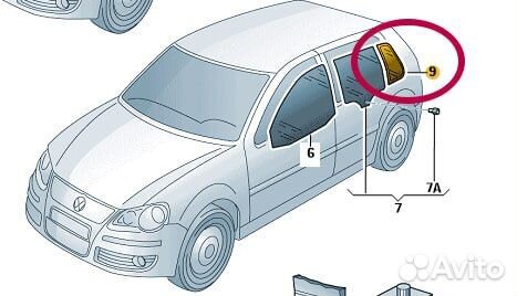 Стекло боковое заднее Polo