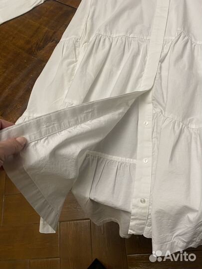 Primark s 42 роскошное белое платье хлопок 100