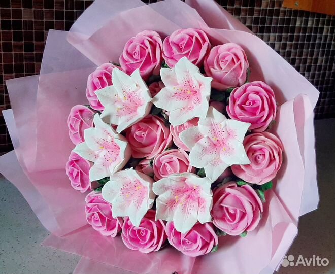 Букеты цветов из зефира к 1 сентября