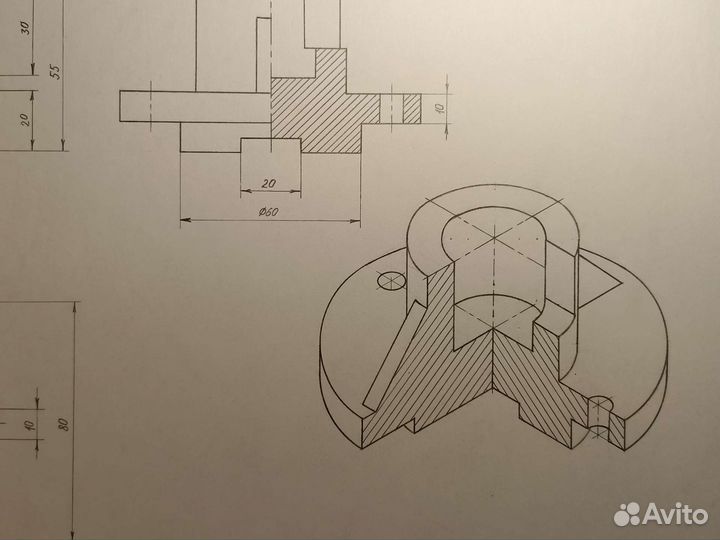 Чертежи от руки. Репетитор по черчению