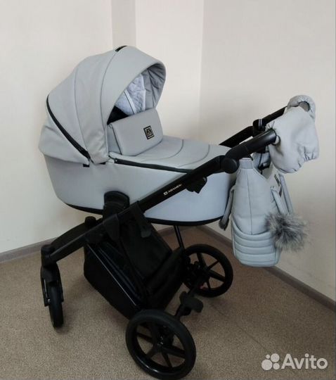 Коляска Adamex porto deluxe 3в1 цвет голубой