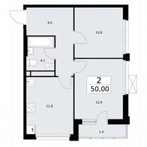 2-к. квартира, 50 м², 12/16 эт.