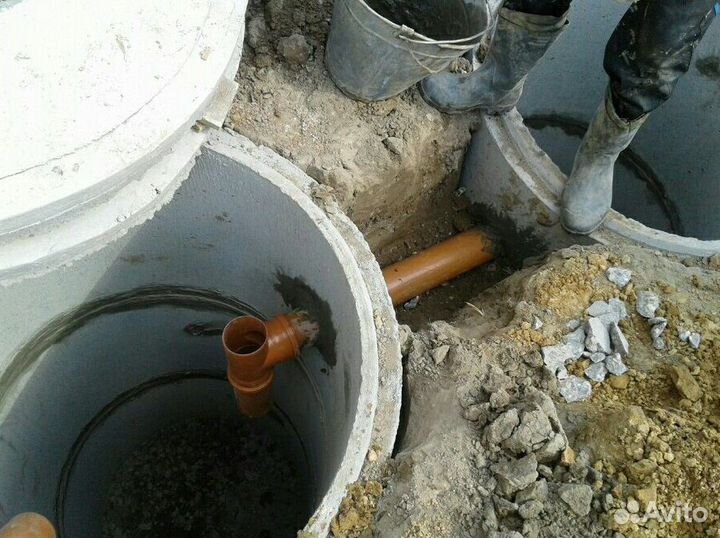 Канализация из бетонных колец под ключ