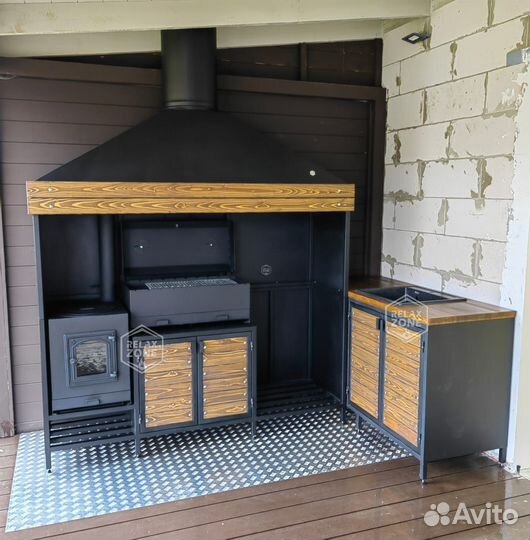 Мангальный комплекс, зона барбекю, мангал, печь