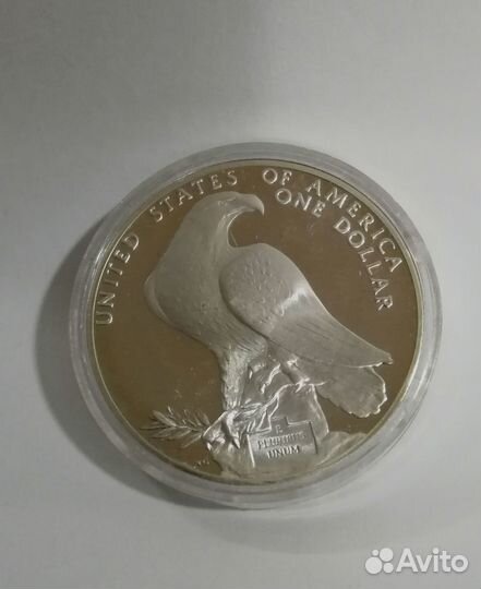 Доллар. Серебро. 1984 года. Орёл. В капсуле