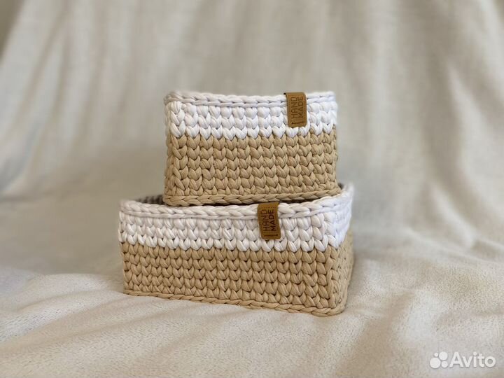 Корзина из трикотажной пряжи