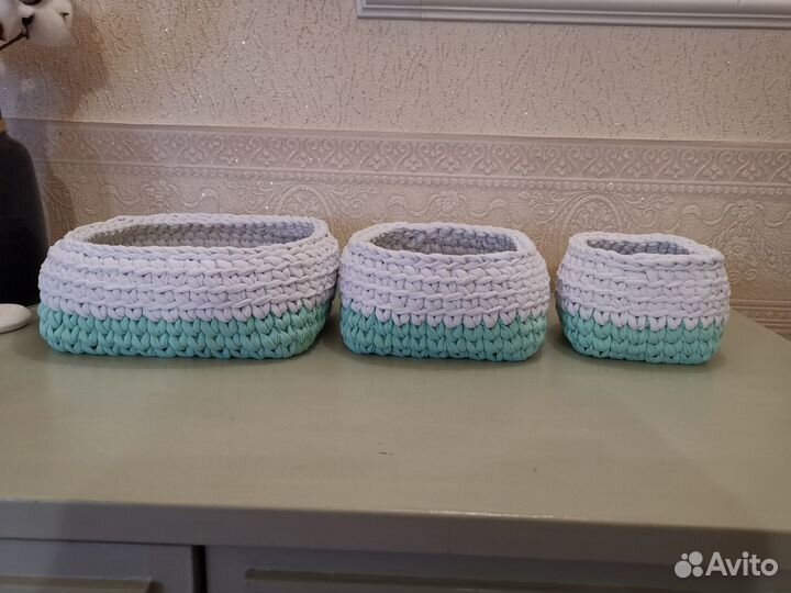 Вязанные корзины