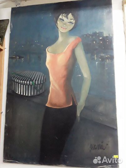 Картина Ночная прогулка худ. А. Петрофф холст. psk