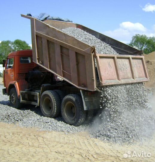 Щебень в мешках и россыпью