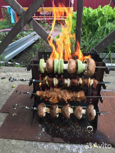 Эко-мангал вертикальный, из нержавеющей стали