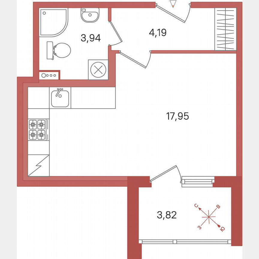 Квартира-студия, 28 м², 1/5 эт.