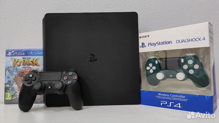 Sony PS4 Slim + 2 геймпада и 108 игр