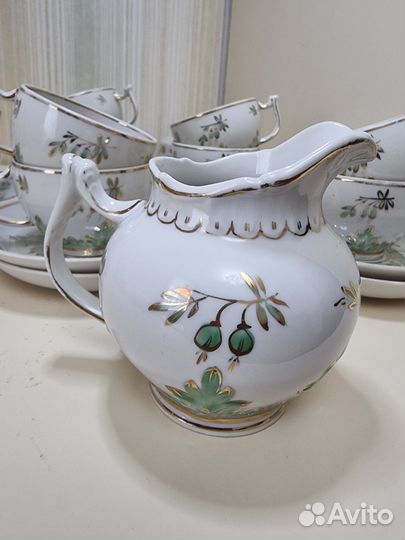 Сервиз фарфоровый Вербилки Зеленый барбарис