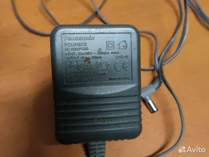 Блок питания 6v. 500ma для трубки Panasonic