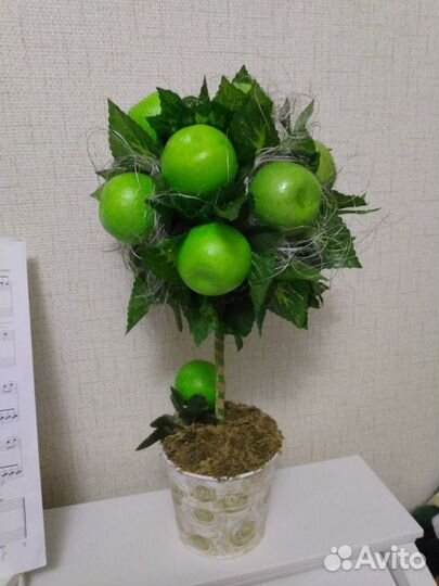 Топиарий Зелёное яблоко ручная работа