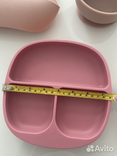 Силиконовые тарелки и нагрудник для прикорма