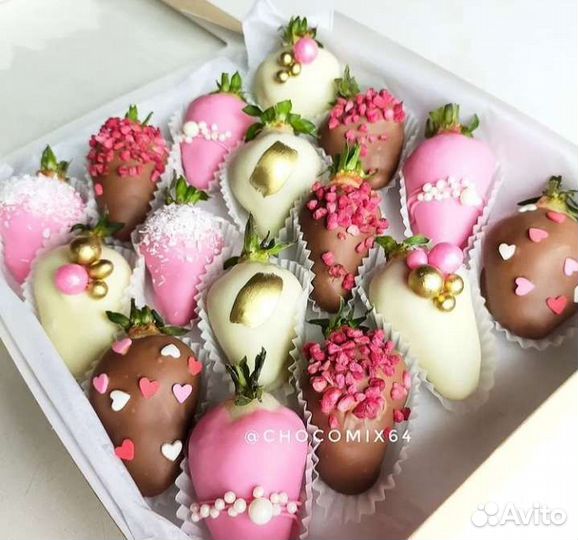 Клубника в шоколаде боксы и в букетах