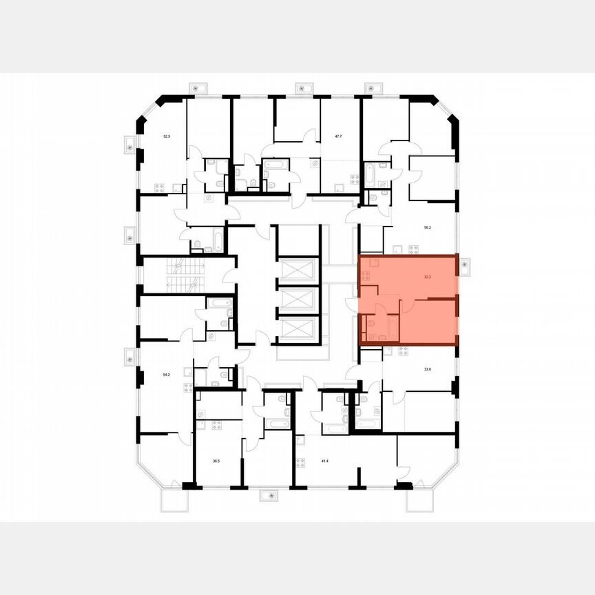 1-к. квартира, 32,2 м², 17/23 эт.