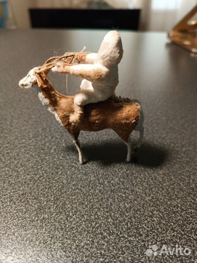 Ёлочная игрушка СССР якут на олене