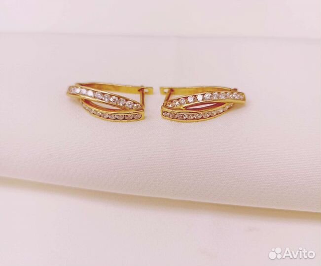 Золотые серьги 585 пробы (аб)