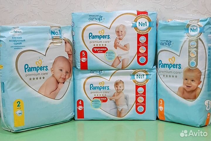 Подгузники и трусики pampers premium care