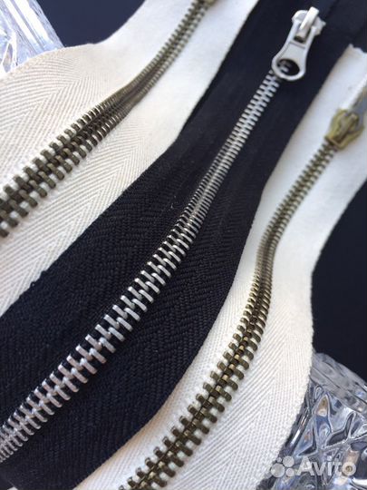 Молния Металл Латунь Тесьма Белая