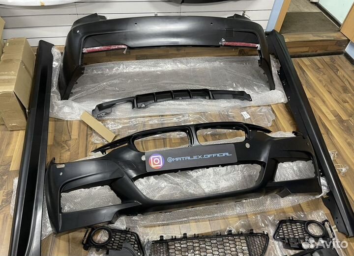 Обвес М пакет BMW F30, бампер перед + пороги