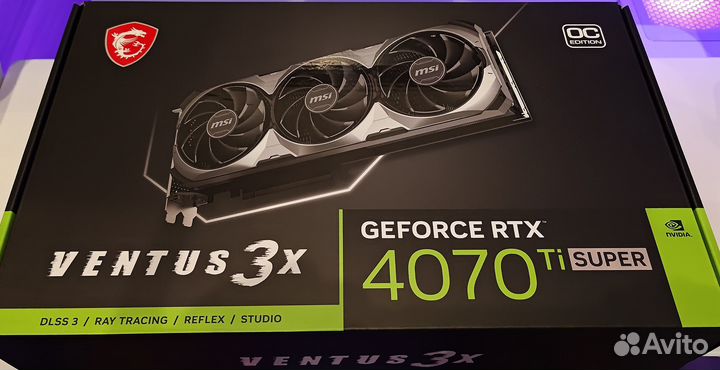Видеокарта MSI GeForce RTX 4070 Ti super 16G ventu
