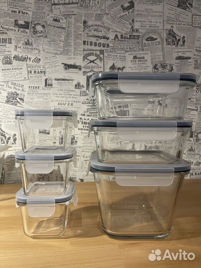 Стеклянный контейнер с крышкой IKEA