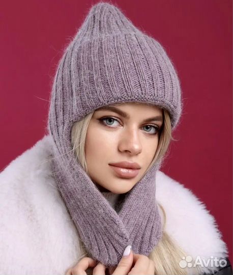 Шапка ушанка женская ангора