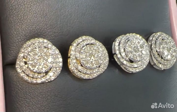 Золотые серьги с бриллиантами 750 пробы
