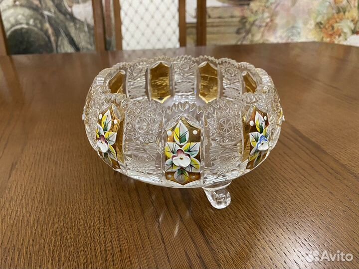 Большая конфетница хрустальная Bogemia