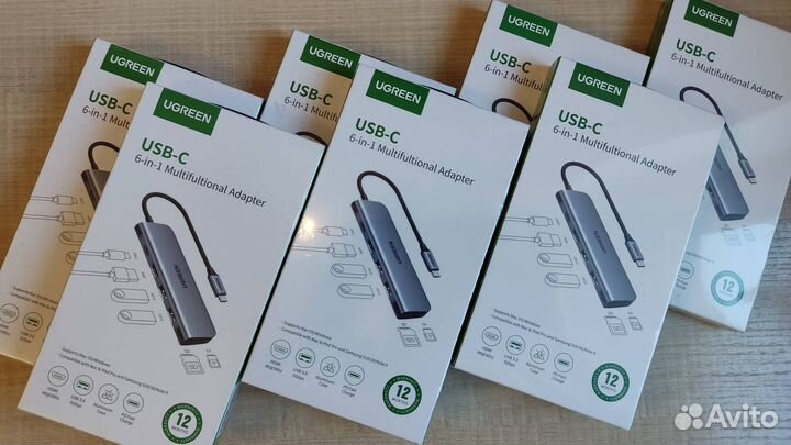 Хаб Ugreen 5в1 2xUSB 3.0 / SD/TF / PD 70411