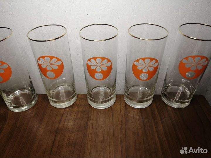 Стаканы высокие. Винтаж. тонкое стекло СССР