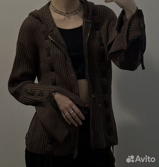 Minga вязанная кофта на молнии свитер зипка