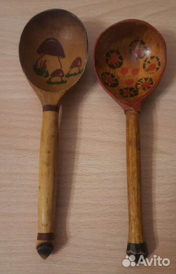 Деревянное сито, ложки, солонки СССР