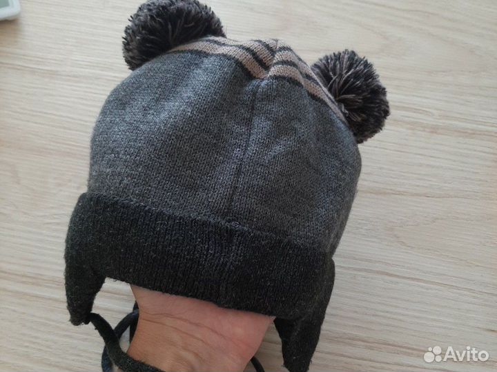 Шапка осень-зима на мальчика 1-2г. с флиской