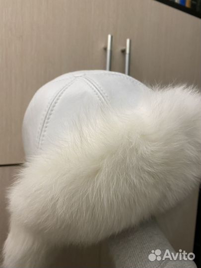 Шапка ушанка натуральный мех и кожа