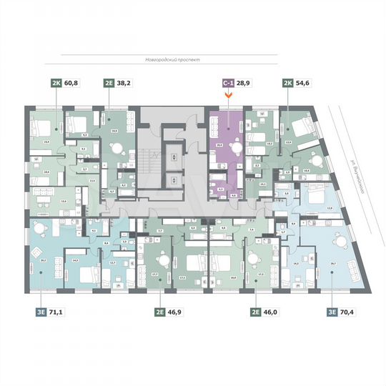 Квартира-студия, 28,9 м², 5/15 эт.