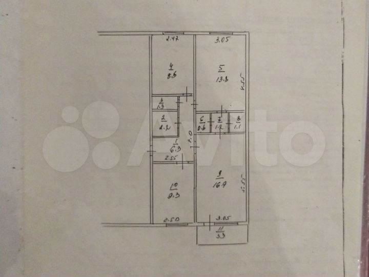 3-к. квартира, 61 м², 4/5 эт.