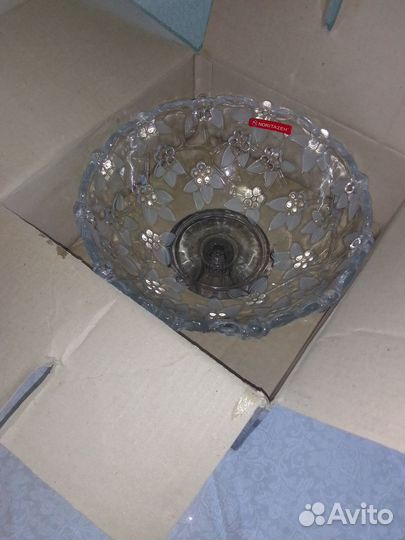 Ваза для фруктов на ножке стекло