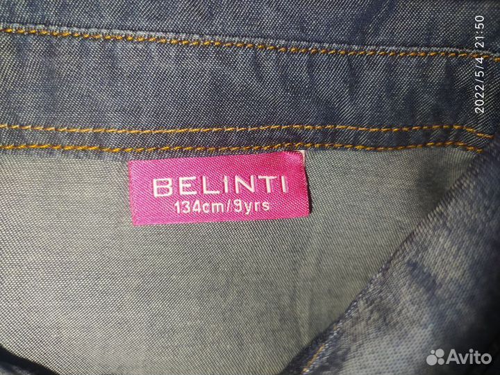 Рубашка джинсовая для девочки рост 134-9 лет