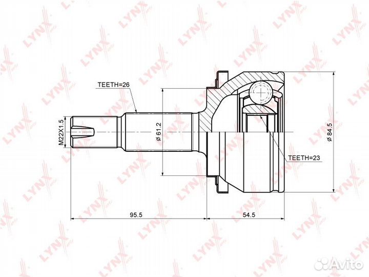 ШРУС наружный toyota Auris(E150) 1.33-1.6 06 / Cor