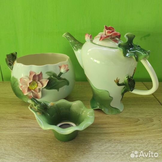 Набор чайный Лягушка. Новый. Фарфор