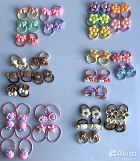 Резинки для волос набором