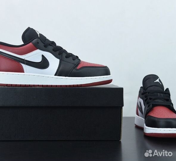 Nike Air Jordan 1 Low Bred Toe Кроссовки