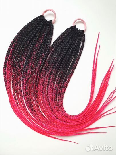 Афрорезинки комплект черный/фуксия