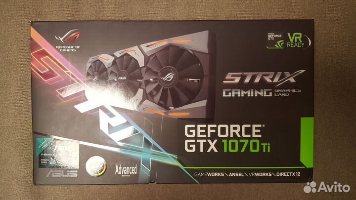 Видеокарта Asus GeForce GTX 1070 Ti sтrix