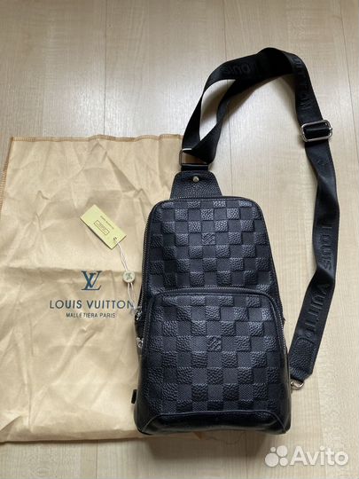 Мужская кожаная сумка Louis Vuitton кожа sling